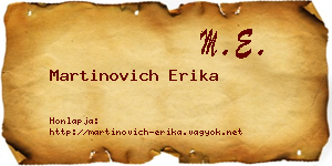 Martinovich Erika névjegykártya